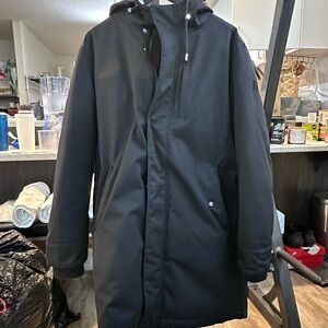 Frank & Oak Men's Black Hooded Parka
